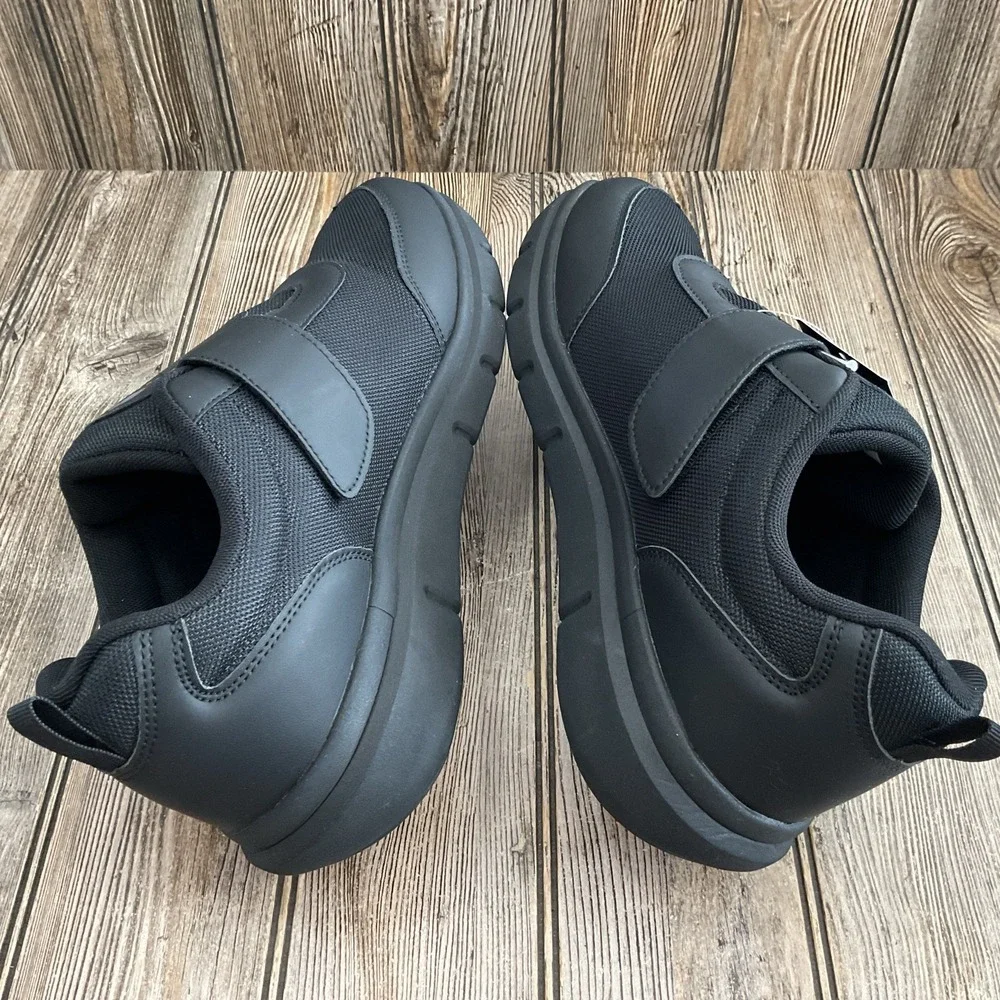 Fitville Marca Men's Size 12 2E Diabetic Shoes Black Comfort Hook Loop Closure